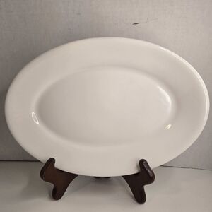 Vintage Homer Laughlin China White Oval Serving Platter Pristine Pattern 13"x9"